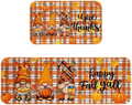 Fall Kitchen Mats Gnome Plaid Thanksgiving 2 Pack