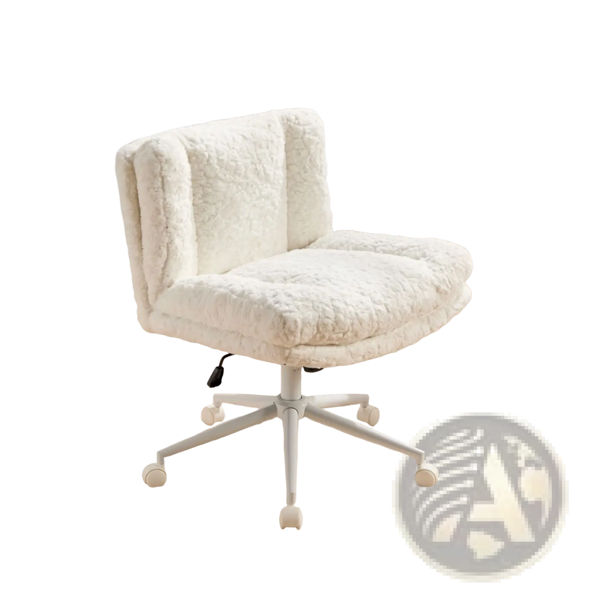 Faux Fur Office Chair Wide Seat Swivel Vanity Chair