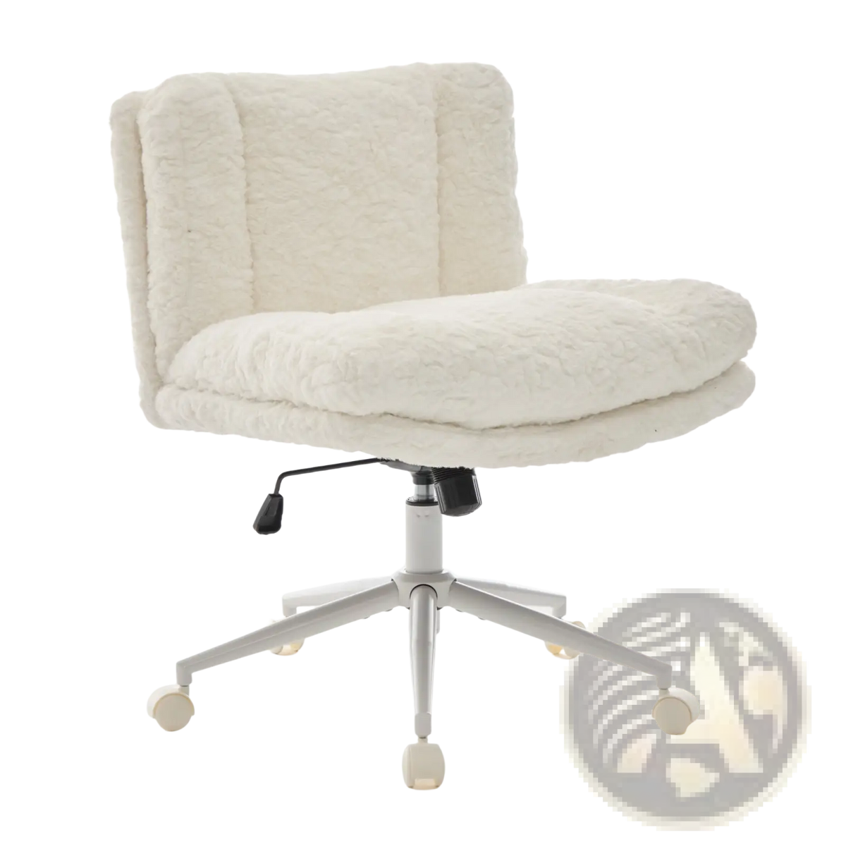 Faux Fur Office Chair Wide Seat Swivel Vanity Chair