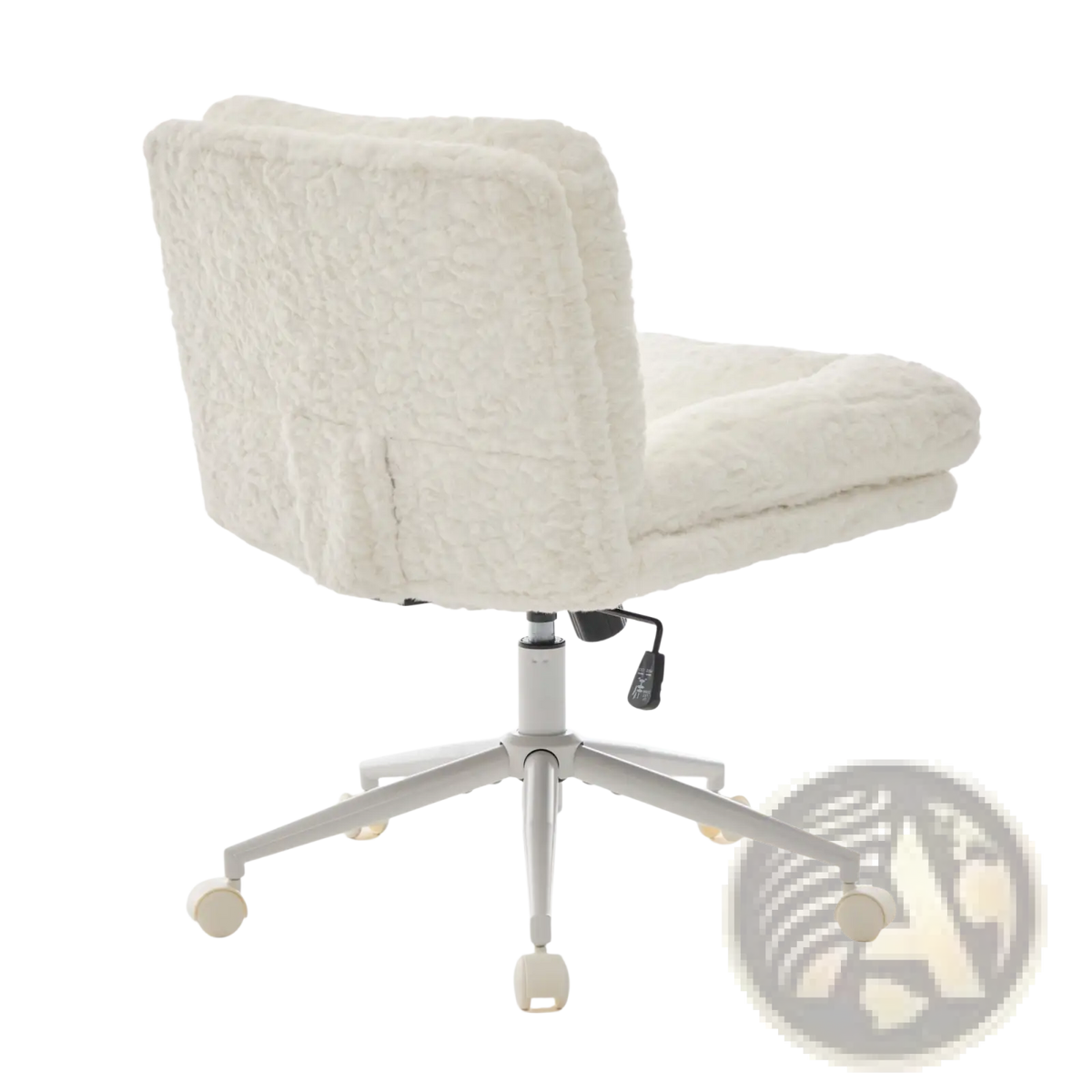 Faux Fur Office Chair Wide Seat Swivel Vanity Chair