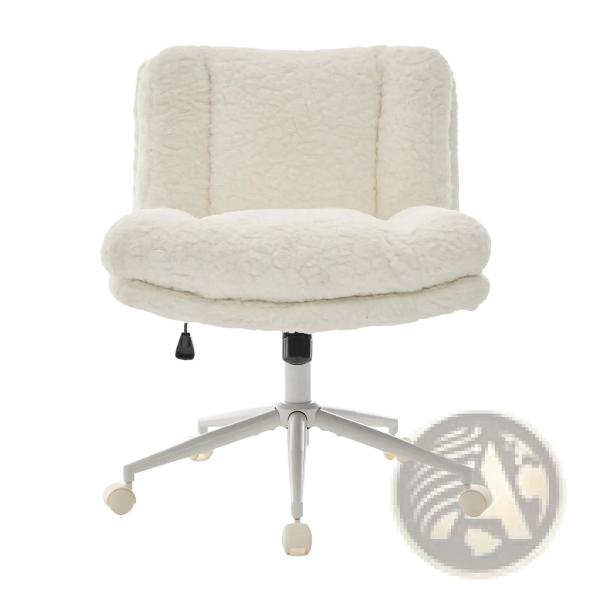 Faux Fur Office Chair Wide Seat Swivel Vanity Chair