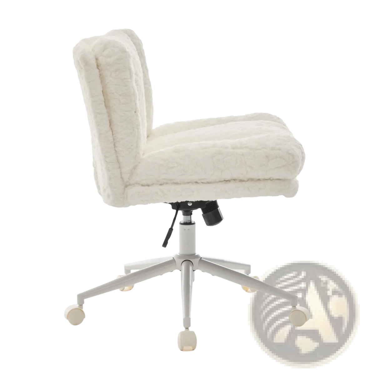 Faux Fur Office Chair Wide Seat Swivel Vanity Chair