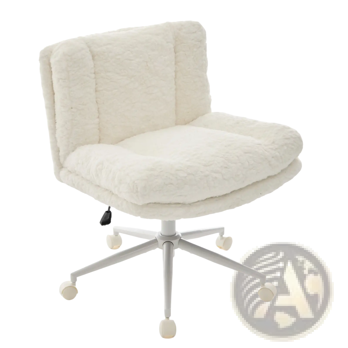 Faux Fur Office Chair Wide Seat Swivel Vanity Chair
