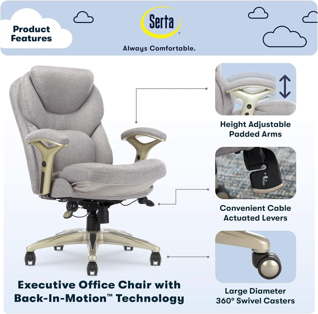 Ergonomic Executive Office Chair With Motion Technology Gray
