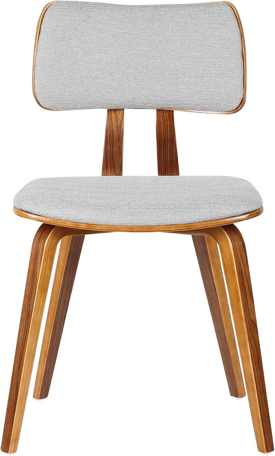 Jaguar Mid Century Modern Dining Chair Grey Fabric Walnut