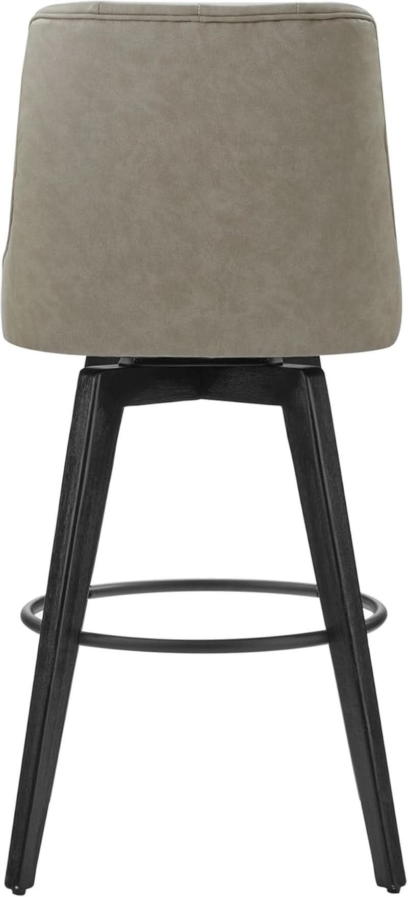 Bar Stool 30 Inch Stone Grey Upholstered 360 Degree Swivel