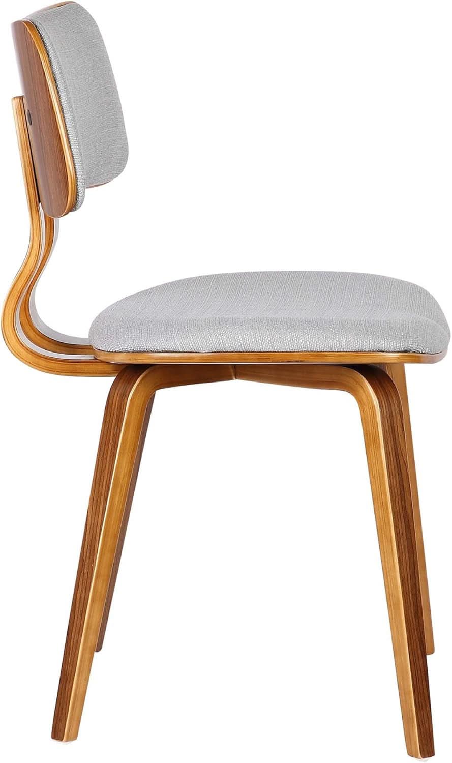 Jaguar Mid Century Modern Dining Chair Grey Fabric Walnut