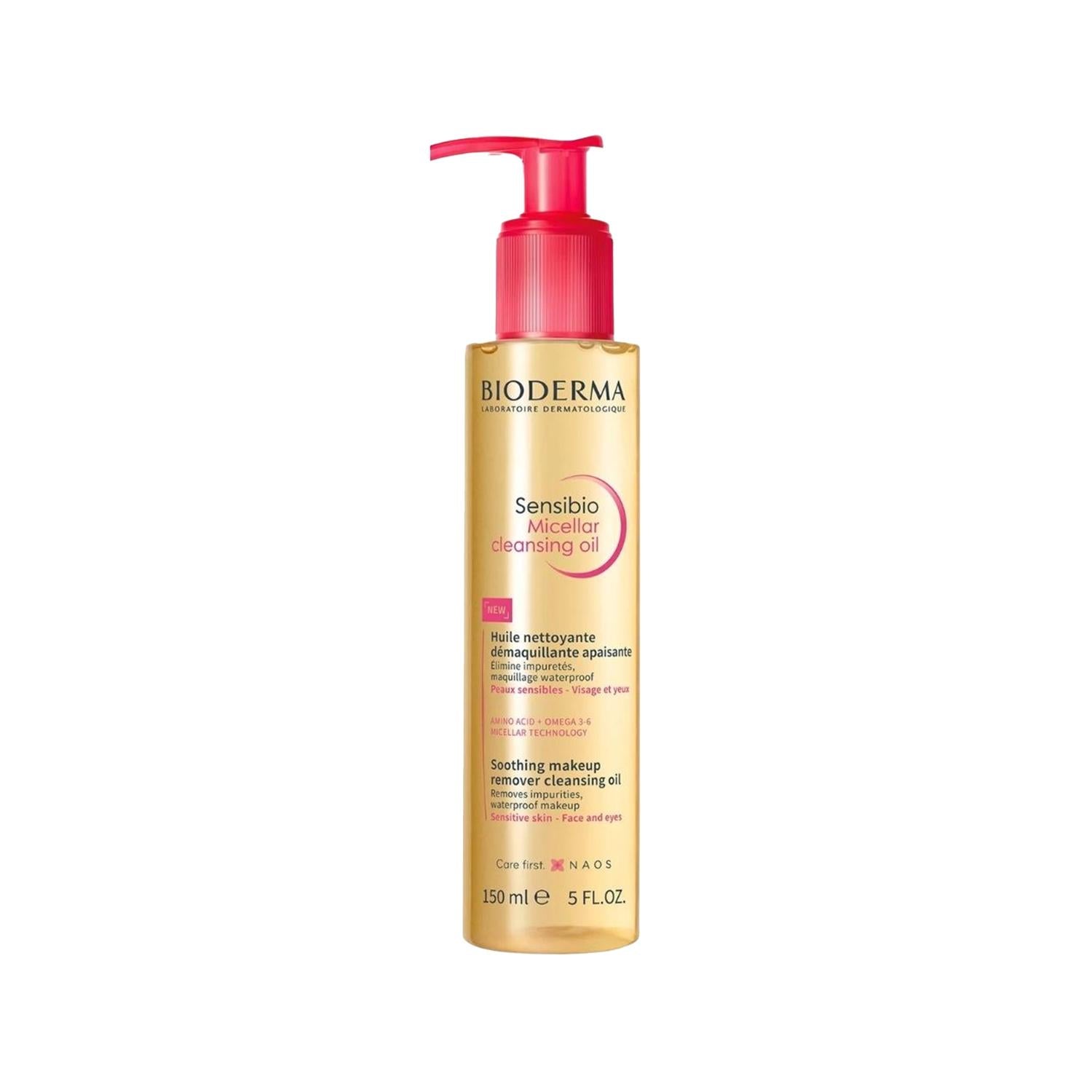 Bioderma Sensibio Micellar Cleansing Oil - Gentle Makeup Remover for Sensitive Skin, 5.07 fl oz