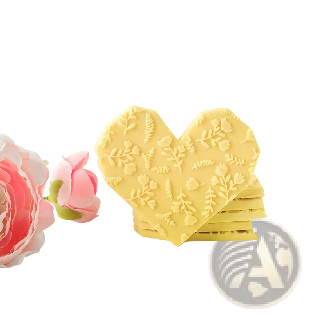 Floral Embossed Beech Wood Rolling Pin for Baking