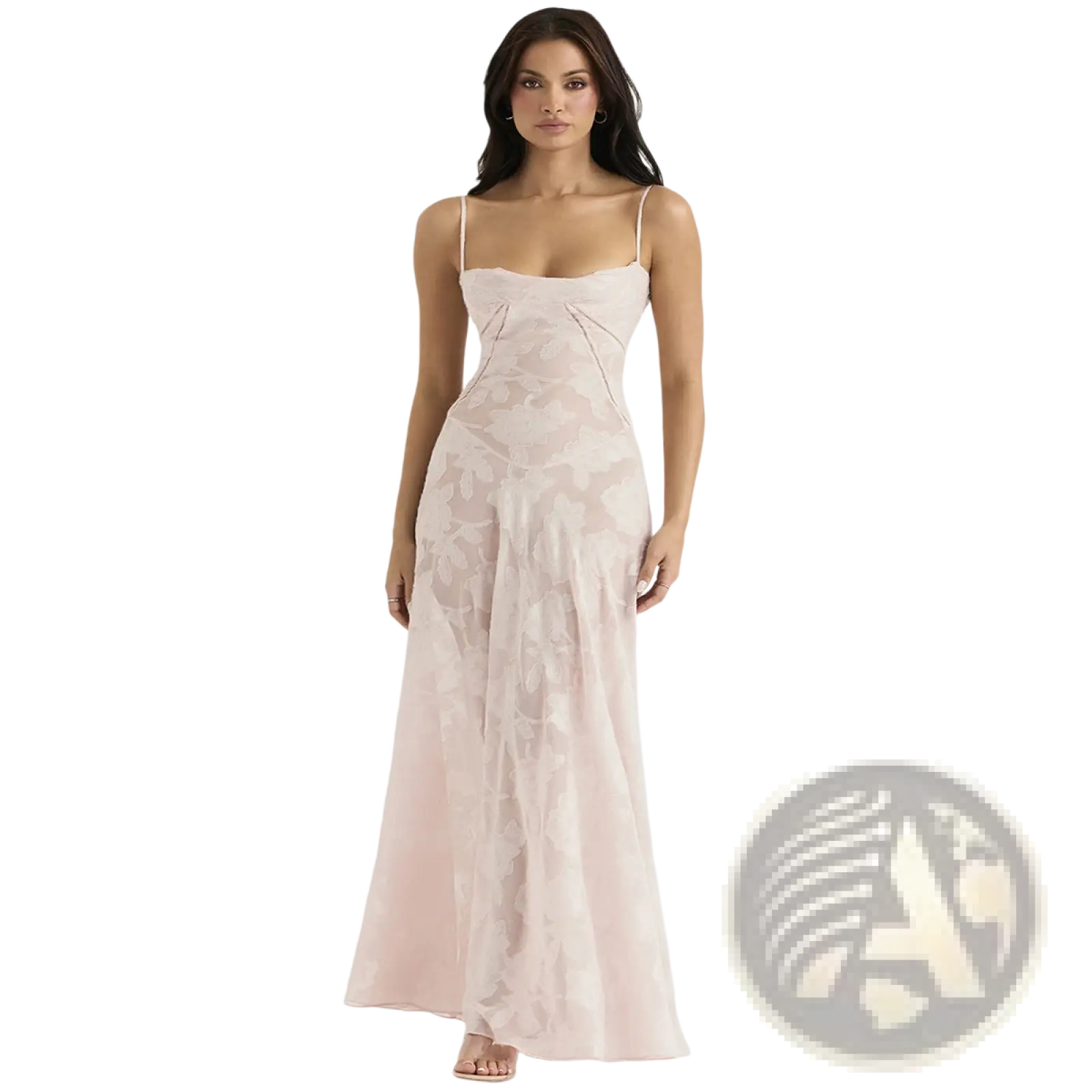 Floral Lace Backless Maxi Party Dress