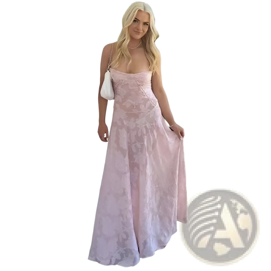 Floral Lace Backless Maxi Party Dress