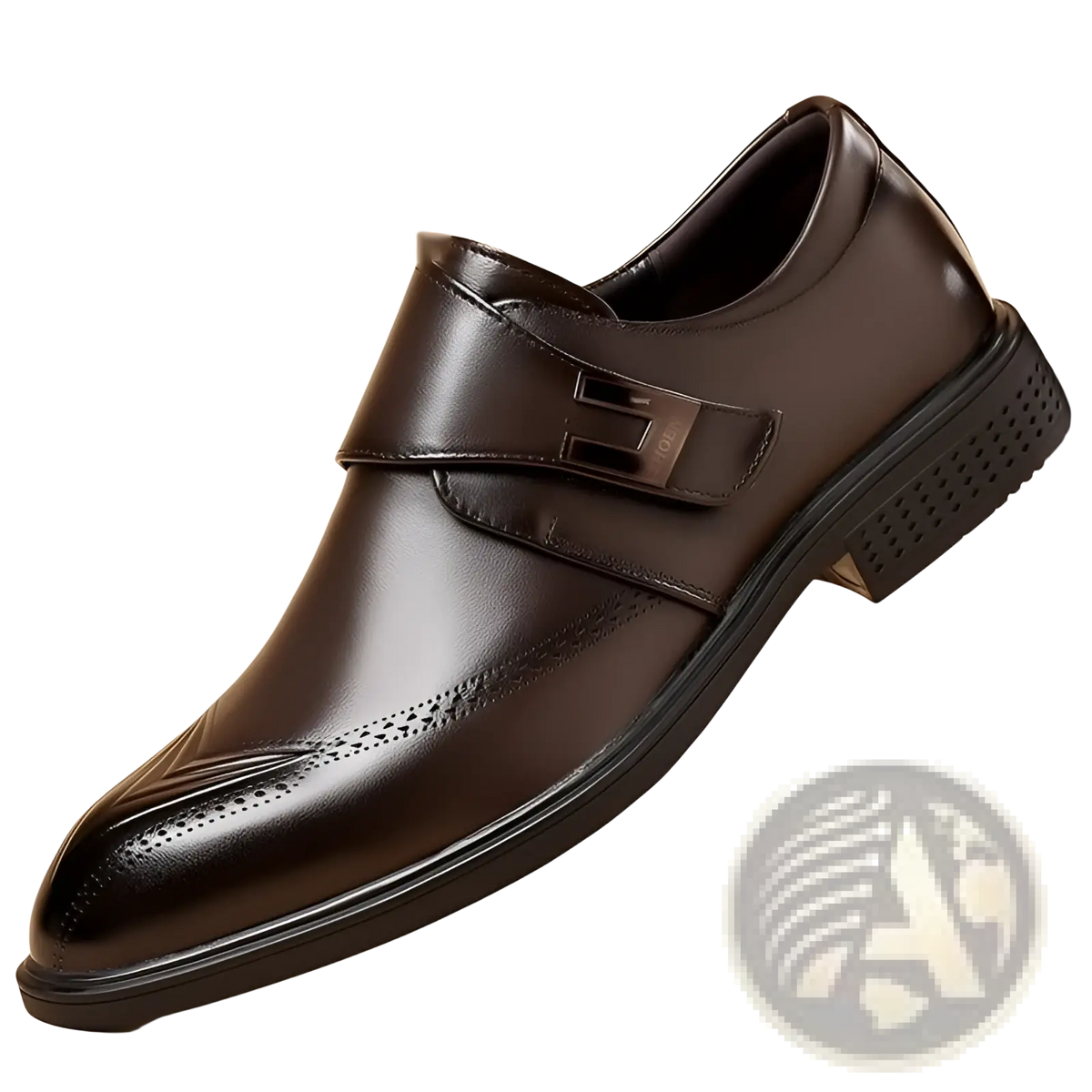 Full Grain Leather Brogue Dress Shoes with Pipe Toe