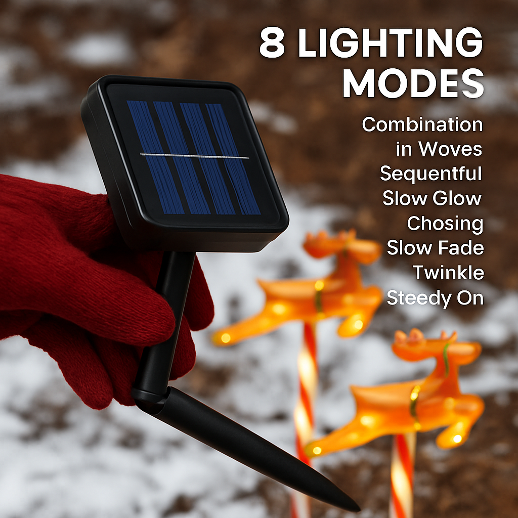5Packs Christmas Outdoor Pathway Light With 8 Modes IP44 Waterproof Xmas Decoration Stake Light Tree Candy Light For Garden Lawn Porch Yard Driveway