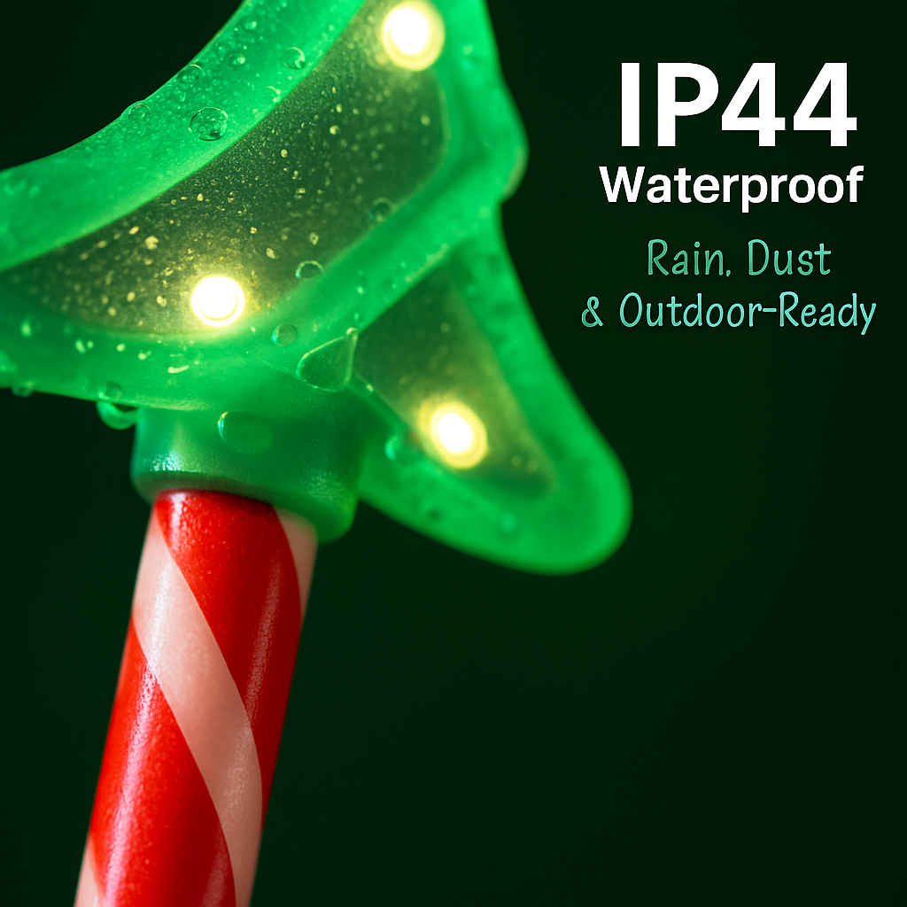 5Packs Christmas Outdoor Pathway Light With 8 Modes IP44 Waterproof Xmas Decoration Stake Light Tree Candy Light For Garden Lawn Porch Yard Driveway