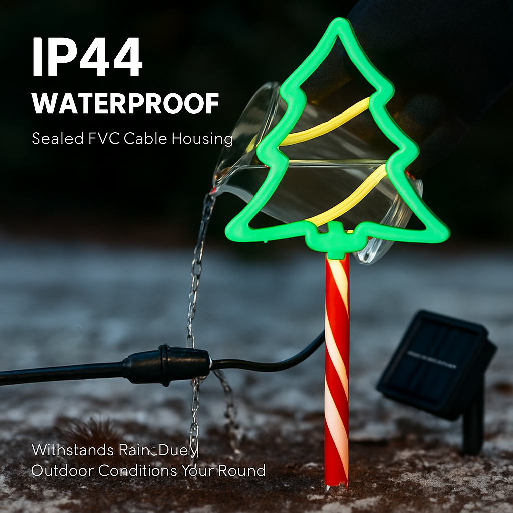 5Packs Christmas Outdoor Pathway Light With 8 Modes IP44 Waterproof Xmas Decoration Stake Light Tree Candy Light For Garden Lawn Porch Yard Driveway