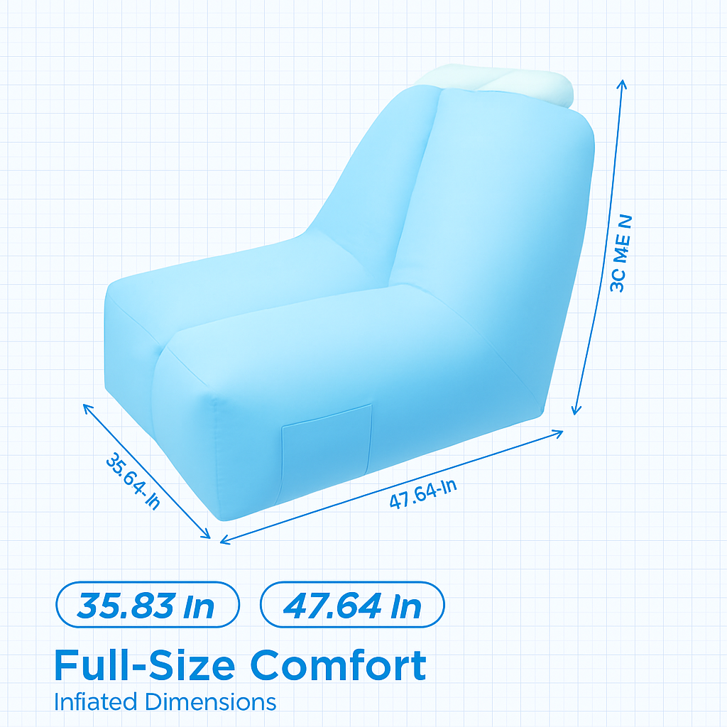 Inflatable Lounger Air Sofa Chair Couch w/ Portable Organizing Bag Waterproof Anti-Leaking for Backyard Lakeside Beach Traveling Camping Picnics