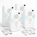 4Pack Rechargeable Ultrasonic Bat Repellent Indoor Outdoor Bird Mouse Deterrent Device with 6 Adjustable Levels for Attic Porch House