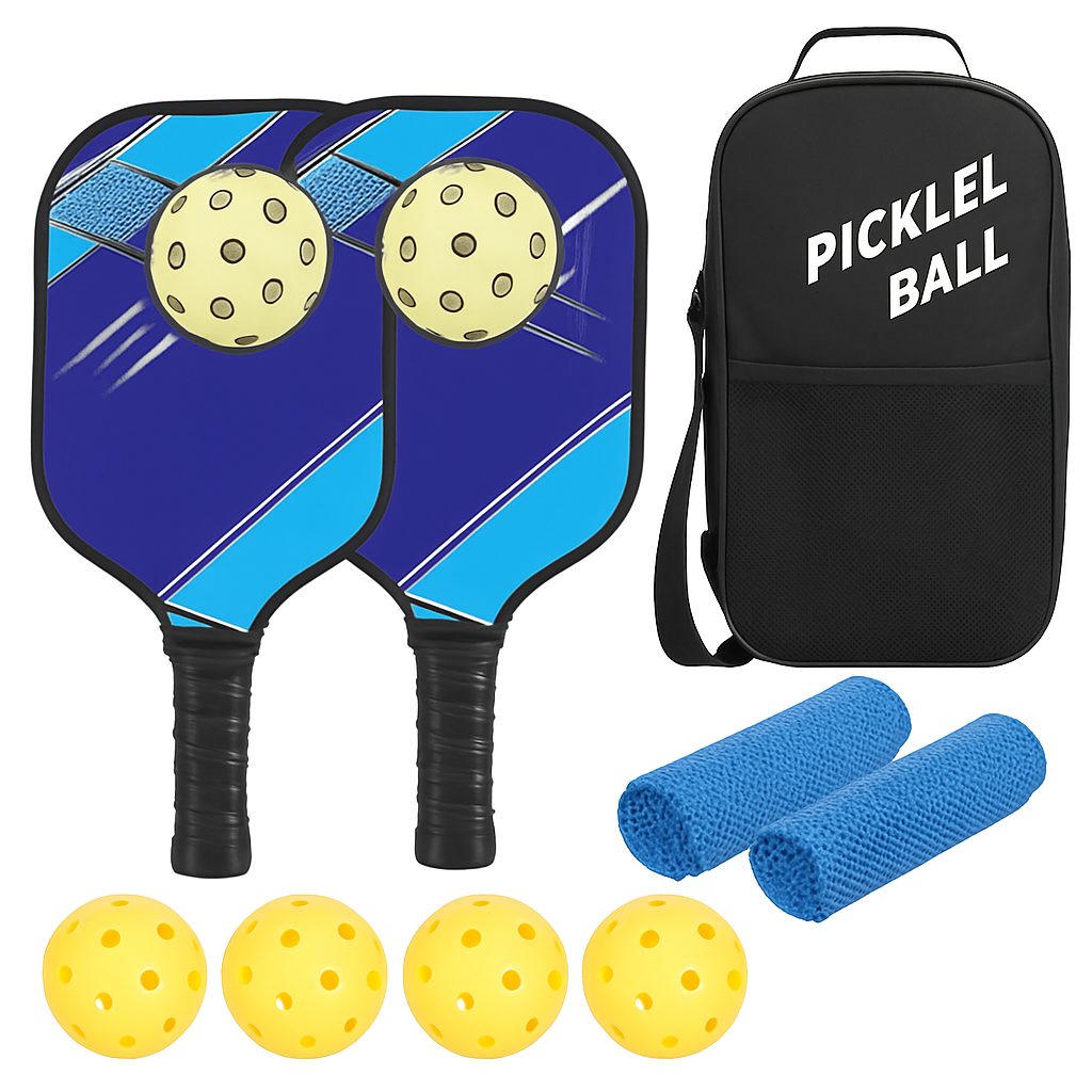 Pickleball Set with Paddles, Balls & Carry Bag