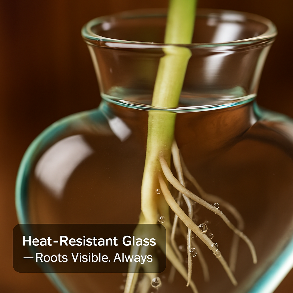 Heart Vase Plant Terrarium Station with Wood Stand