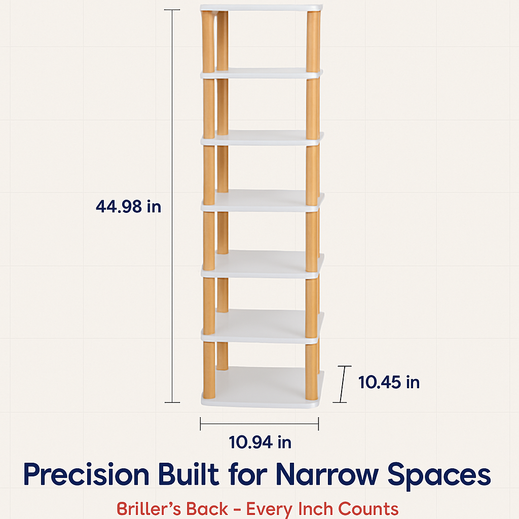 8-Tier Entryway Wooden Shoe Rack: Vertical Organizer