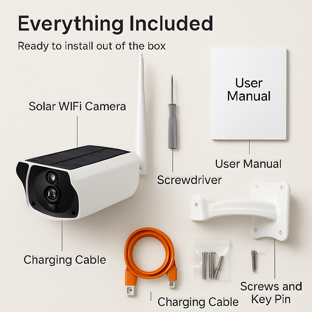 1080P Solar Powered WiFi IP Camera with Night Vision