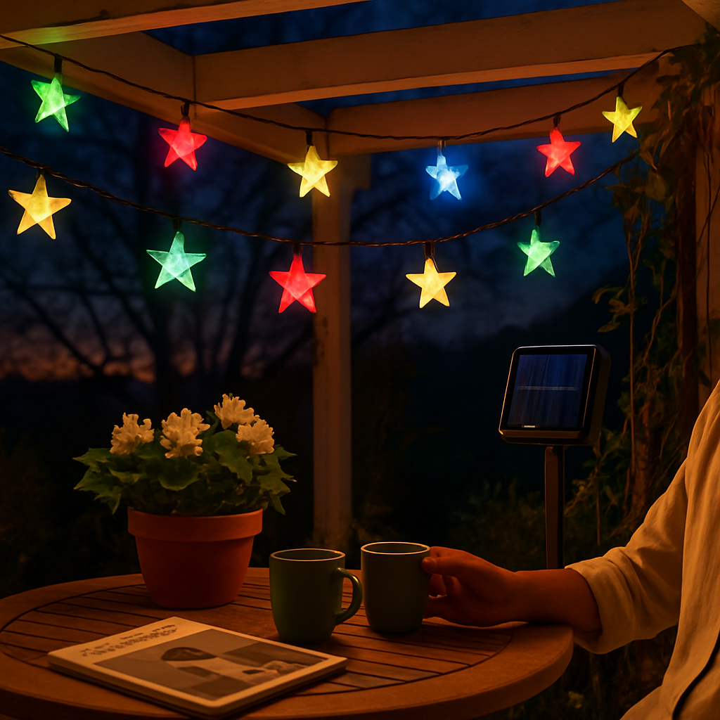 Solar Powered String Lights Fairy Star Lamps