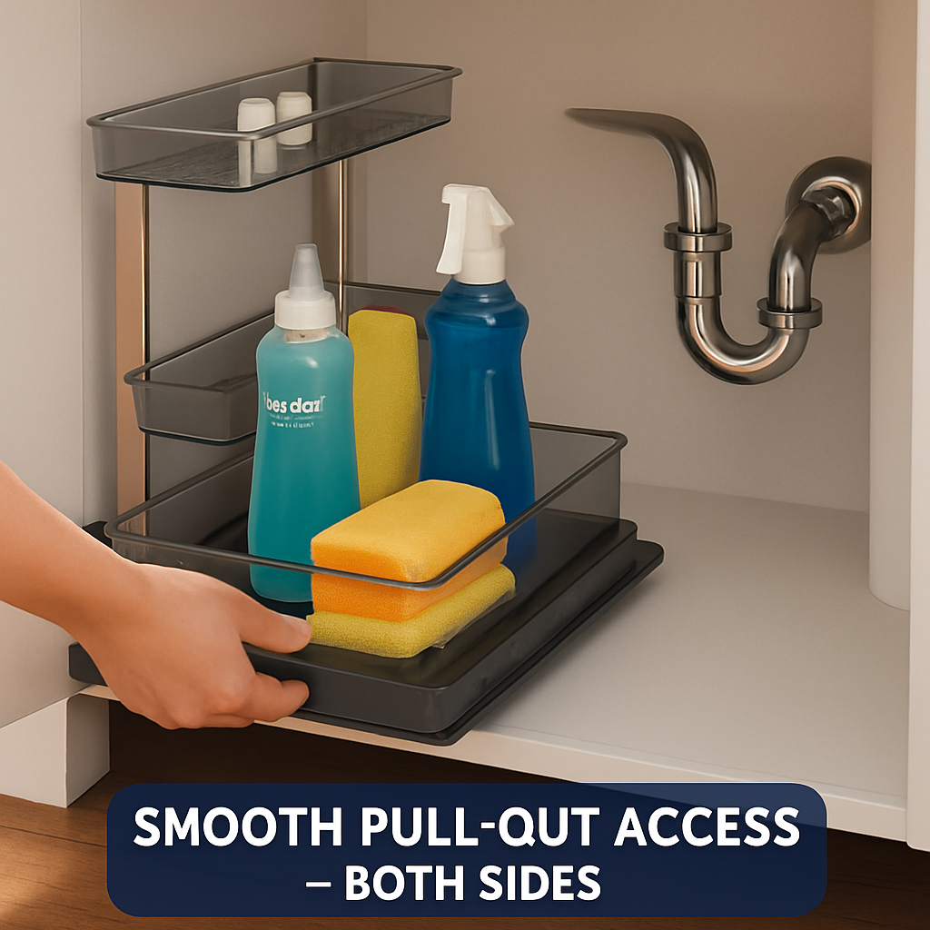 Two-Tier Pull-Out Under-Sink Organizer for Cabinet