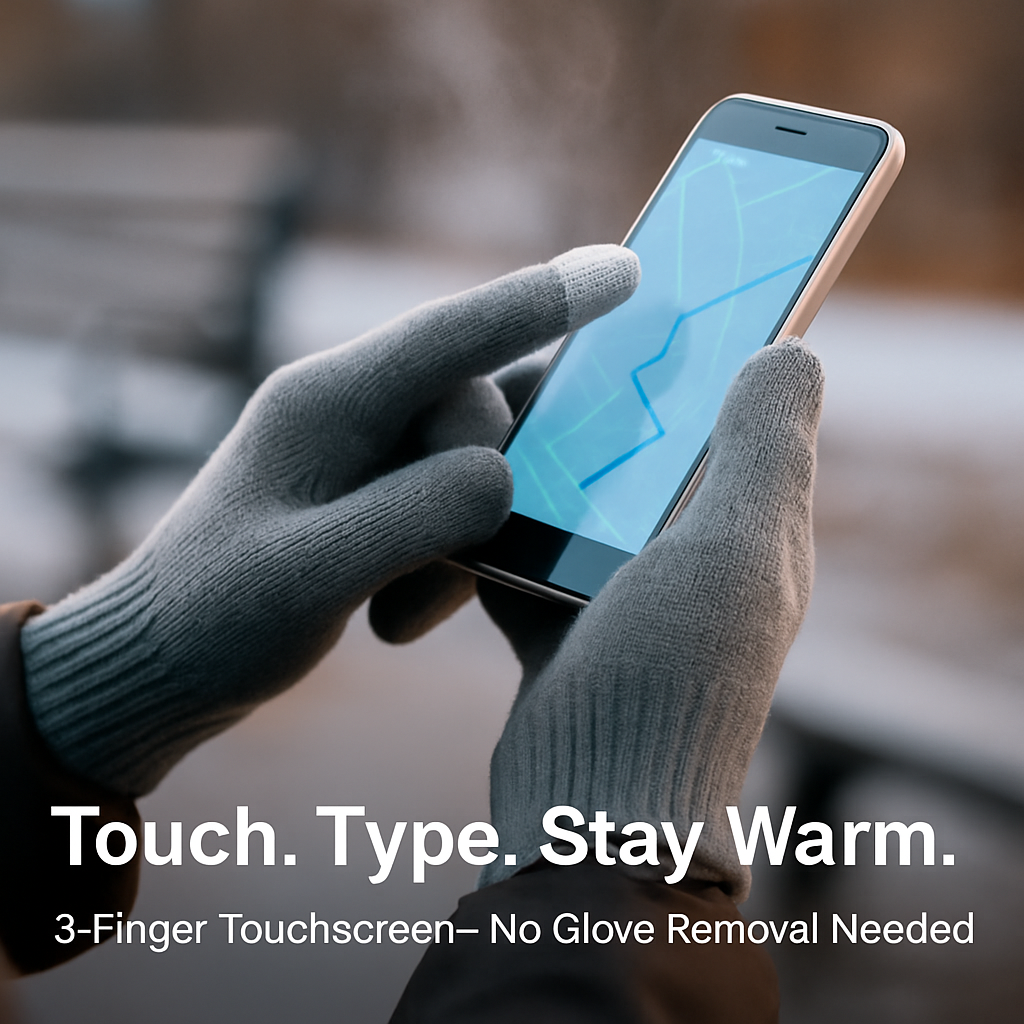 Unisex Winter Knit Gloves Touchscreen Outdoor Windproof Cycling Skiing Warm Gloves