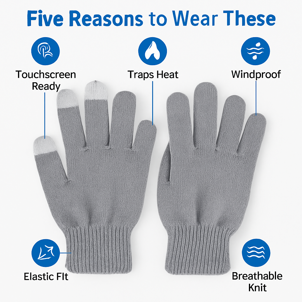 Unisex Winter Knit Gloves Touchscreen Outdoor Windproof Cycling Skiing Warm Gloves