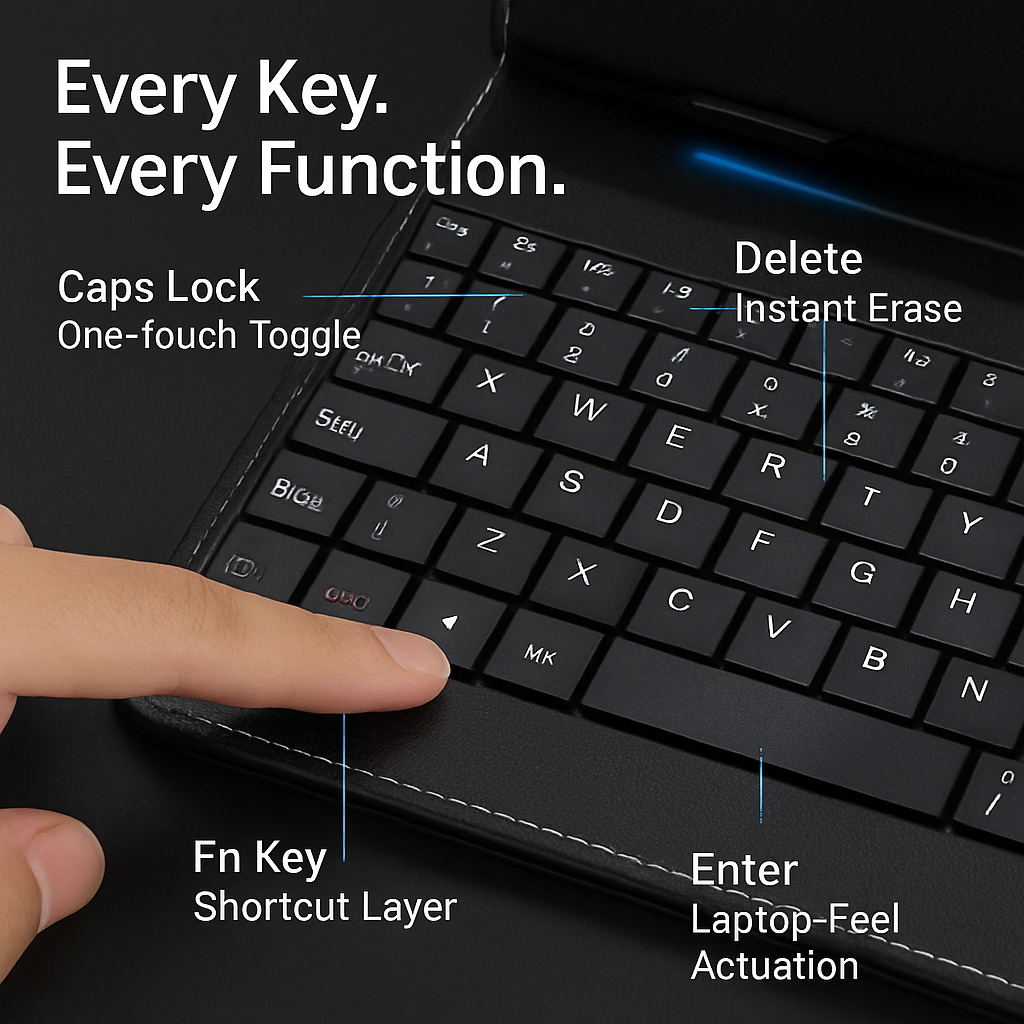 KOCASO Generic USB Keyborad & Leather Case Cover for MX780 Tablet PC in Black