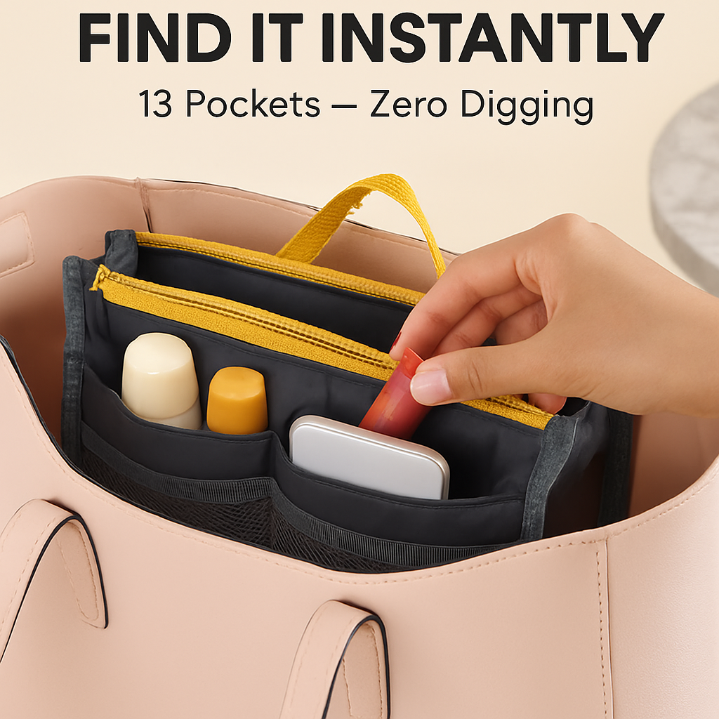 Handbag Organizer for Travel - Spacious Pockets