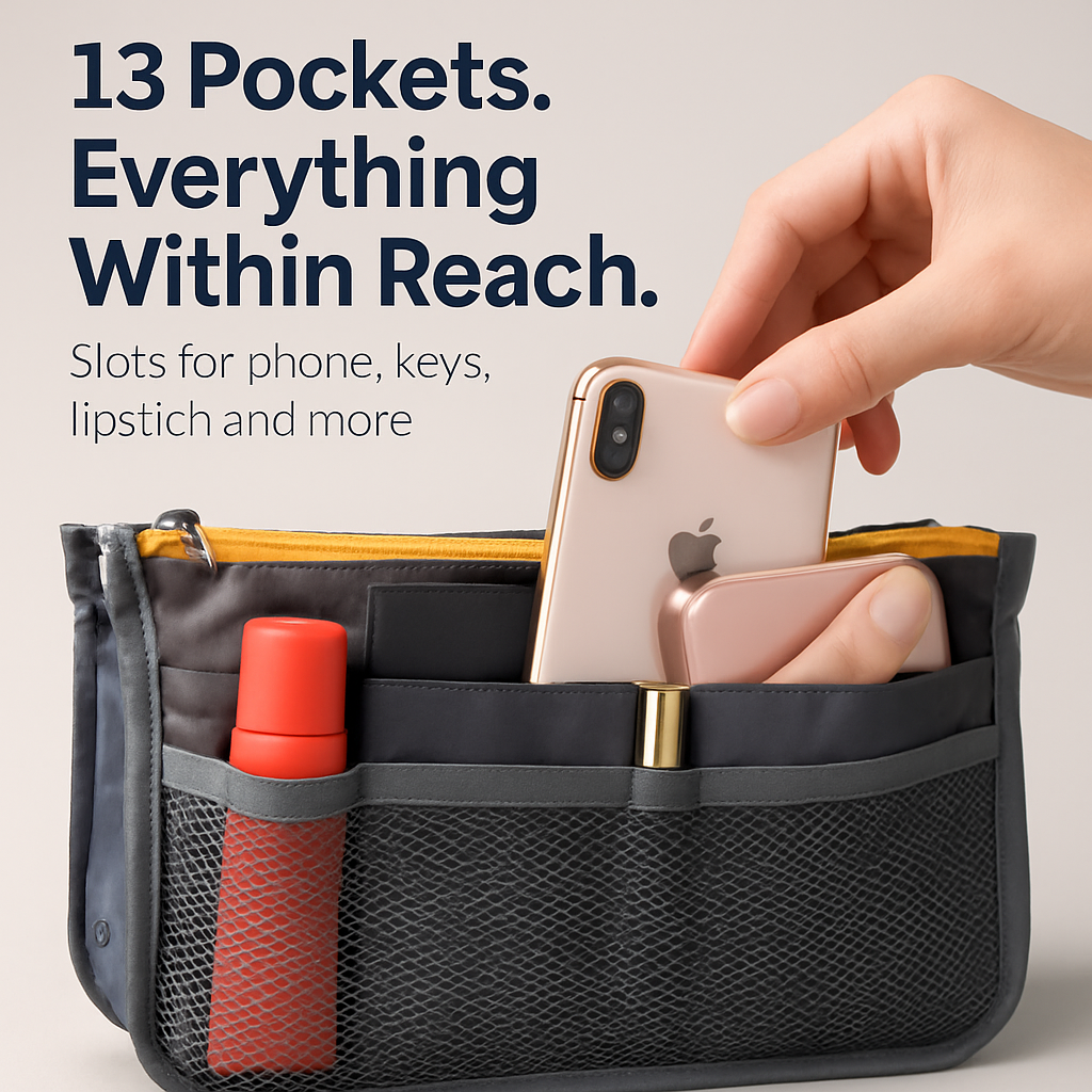 Handbag Organizer for Travel - Spacious Pockets