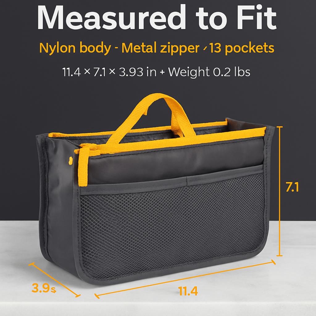 Handbag Organizer for Travel - Spacious Pockets