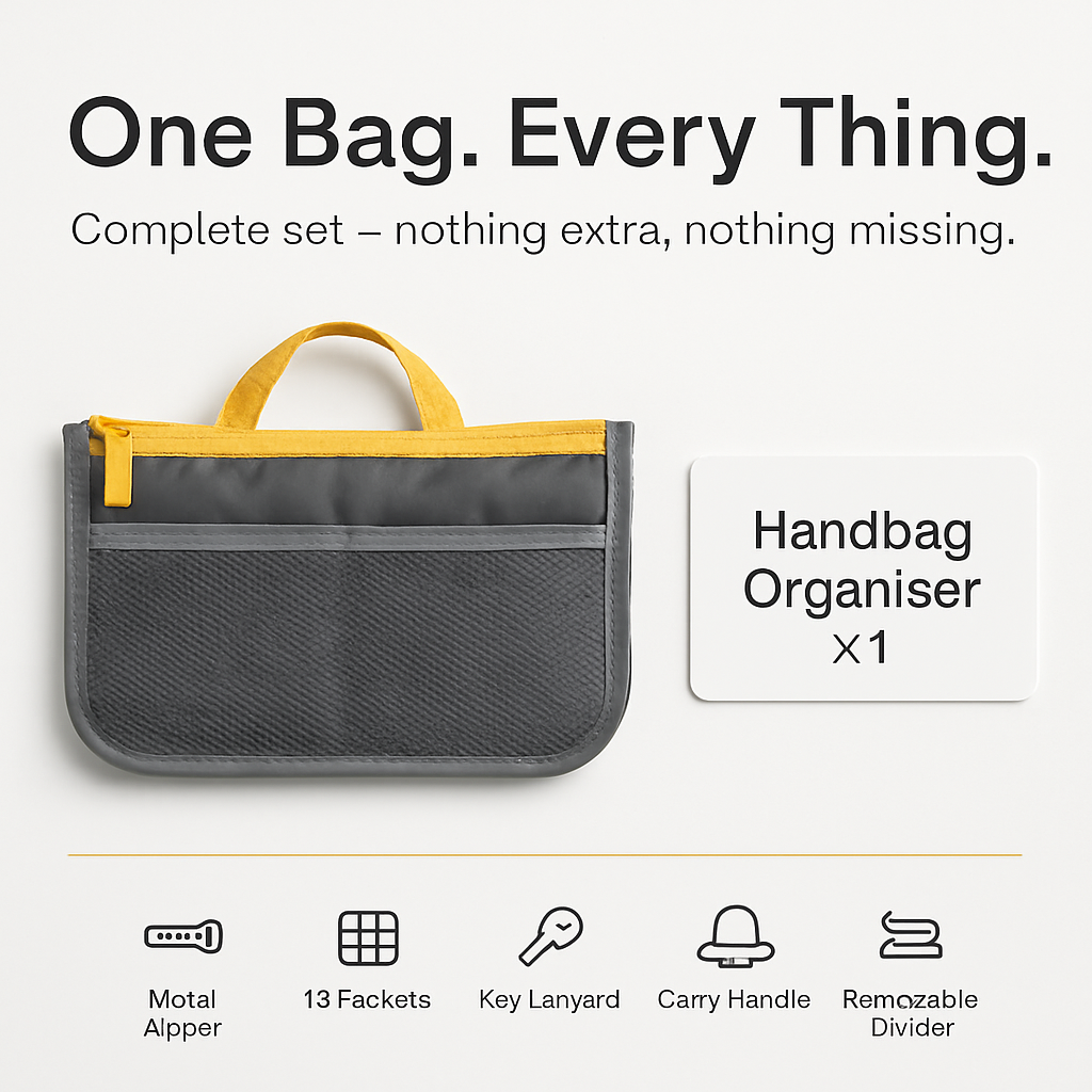 Handbag Organizer for Travel - Spacious Pockets