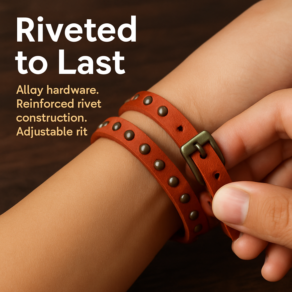Rivet Leather Belt Retro Watch Hand Chain White