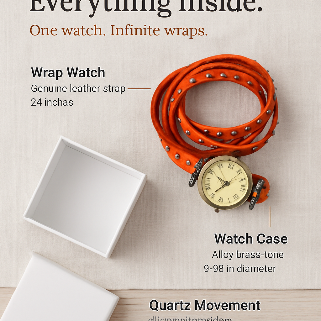 Rivet Leather Belt Retro Watch Hand Chain White