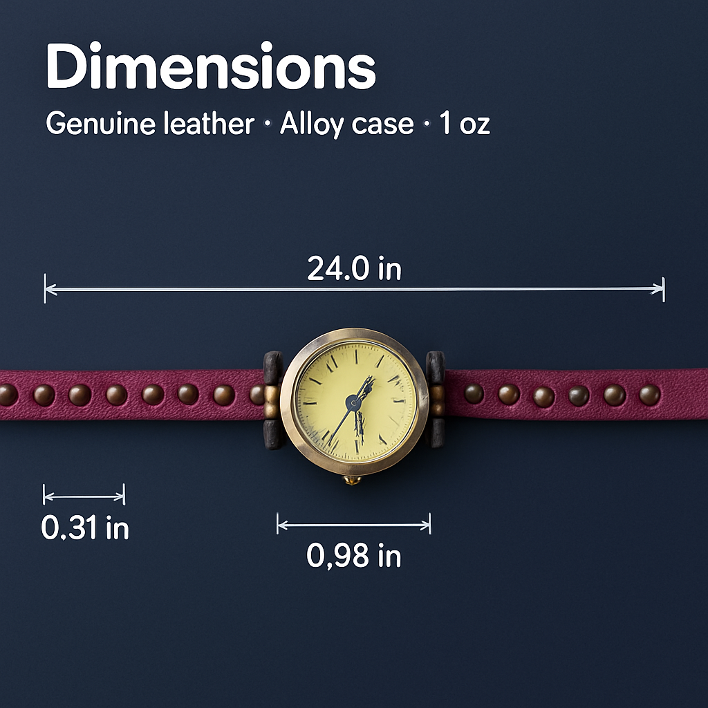 Rivet Leather Belt Retro Watch Hand Chain White