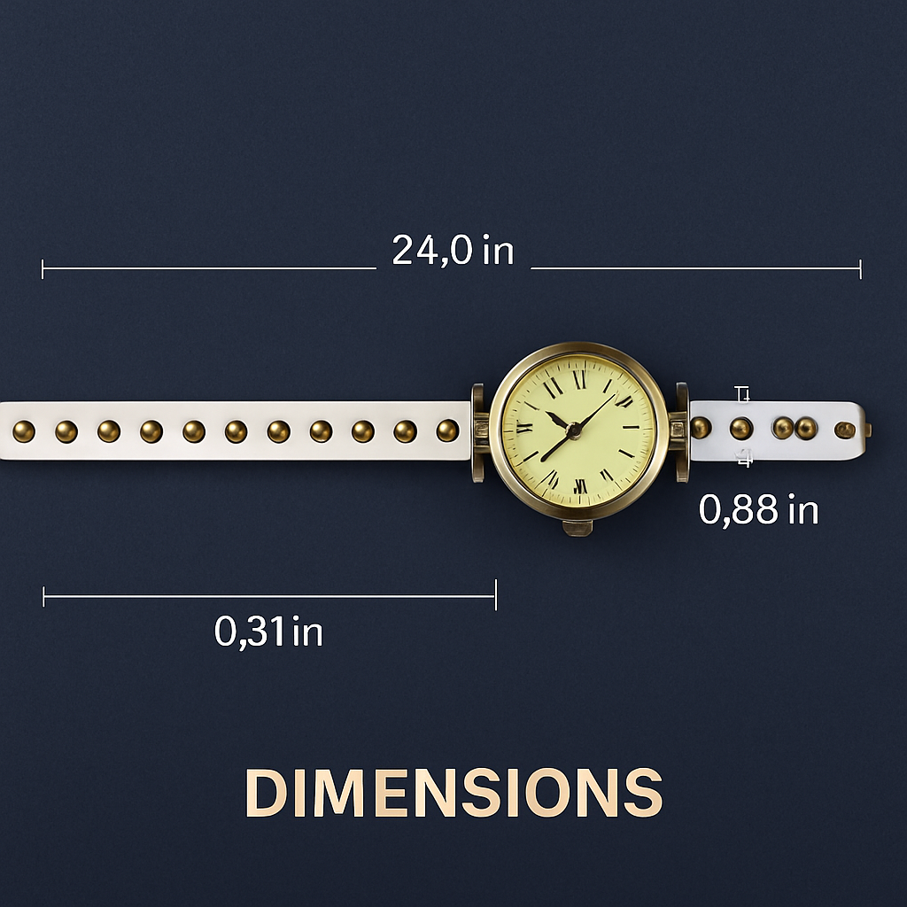 Rivet Leather Belt Retro Watch Hand Chain White