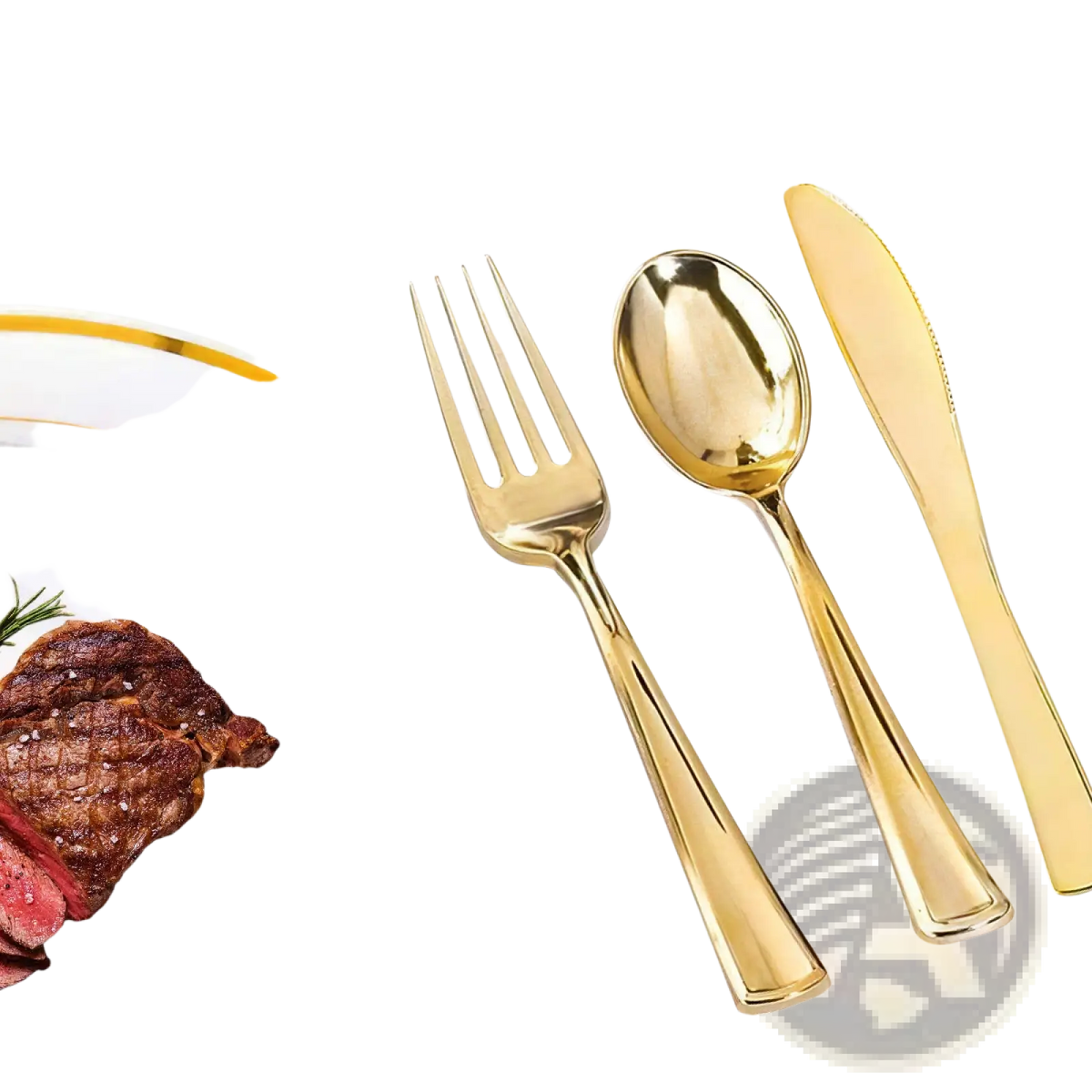 Gold Dinnerware Set 175pcs Disposable Service for 25