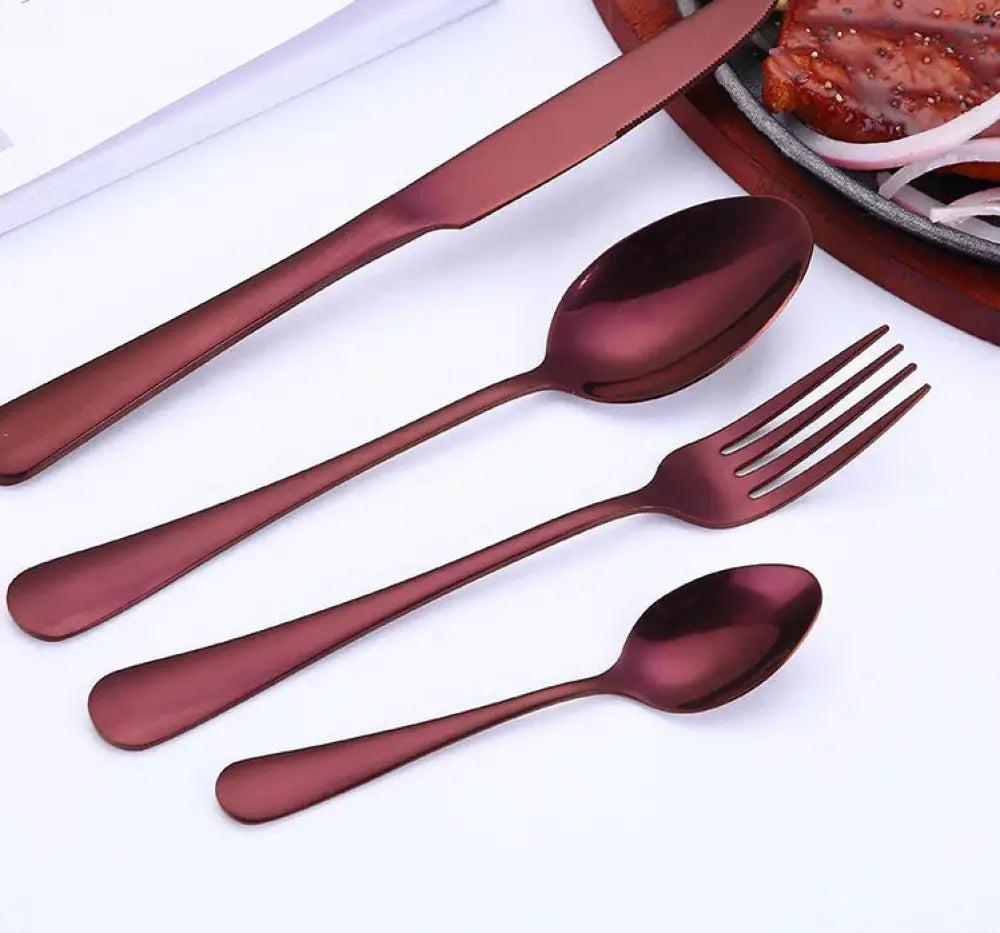 Luxury Gold-plated Stainless Steel Steak Cutlery Set