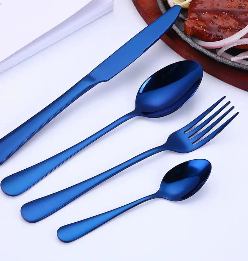 Luxury Gold-plated Stainless Steel Steak Cutlery Set