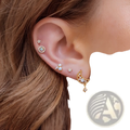 Gold Star and Moon Butterfly Earring and Cuff Set