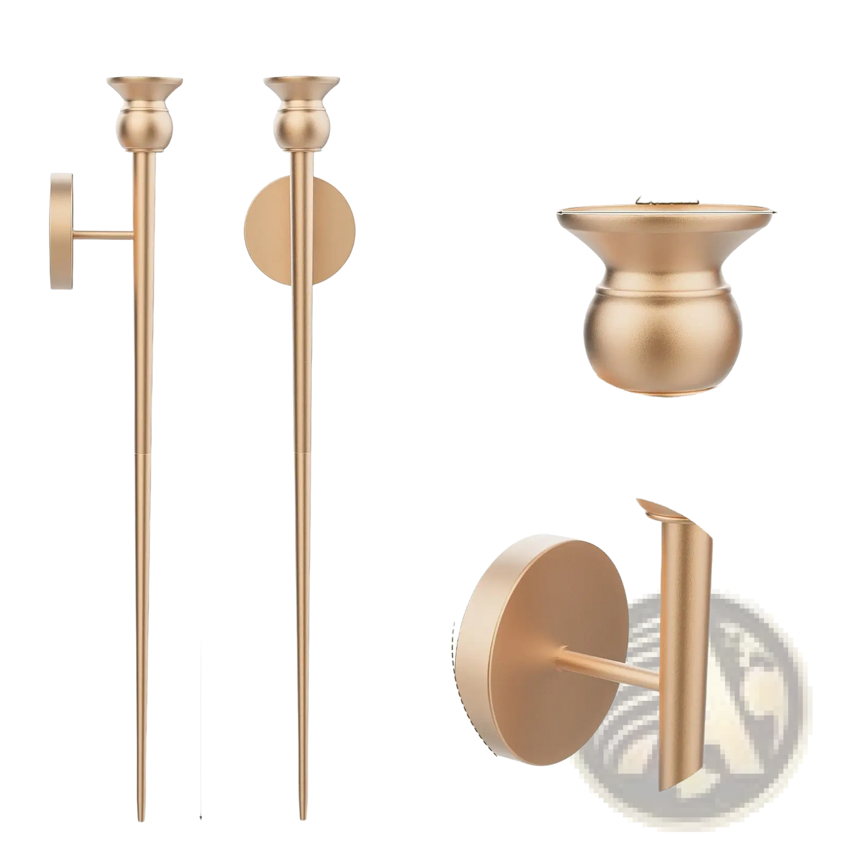 Gold Wall Sconce with Battery Operated Candle 33 Inch