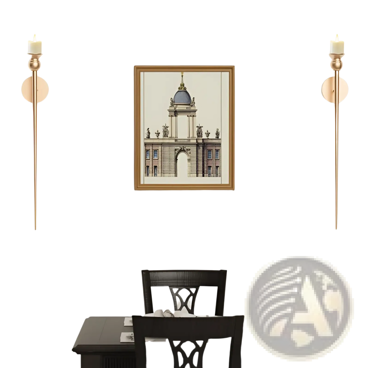 Gold Wall Sconce with Battery Operated Candle 33 Inch
