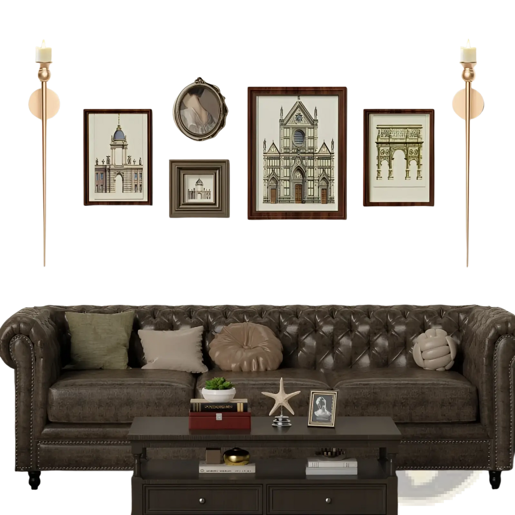 Gold Wall Sconce with Battery Operated Candle 33 Inch