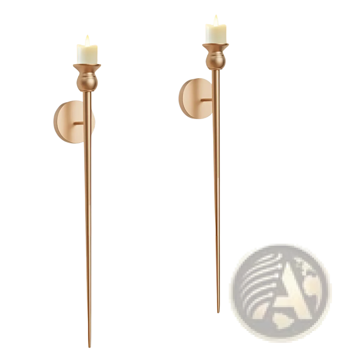 Gold Wall Sconce with Battery Operated Candle 33 Inch