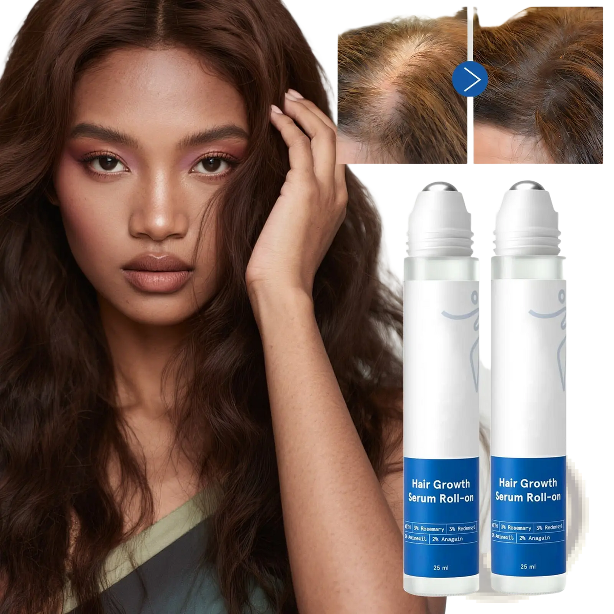 Hair Growth Serum Roll-on for Scalp and Frizzy Hair Care