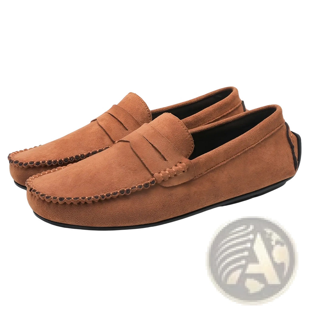 Hand-stitched Suede Loafers Handmade Velvet Shoes