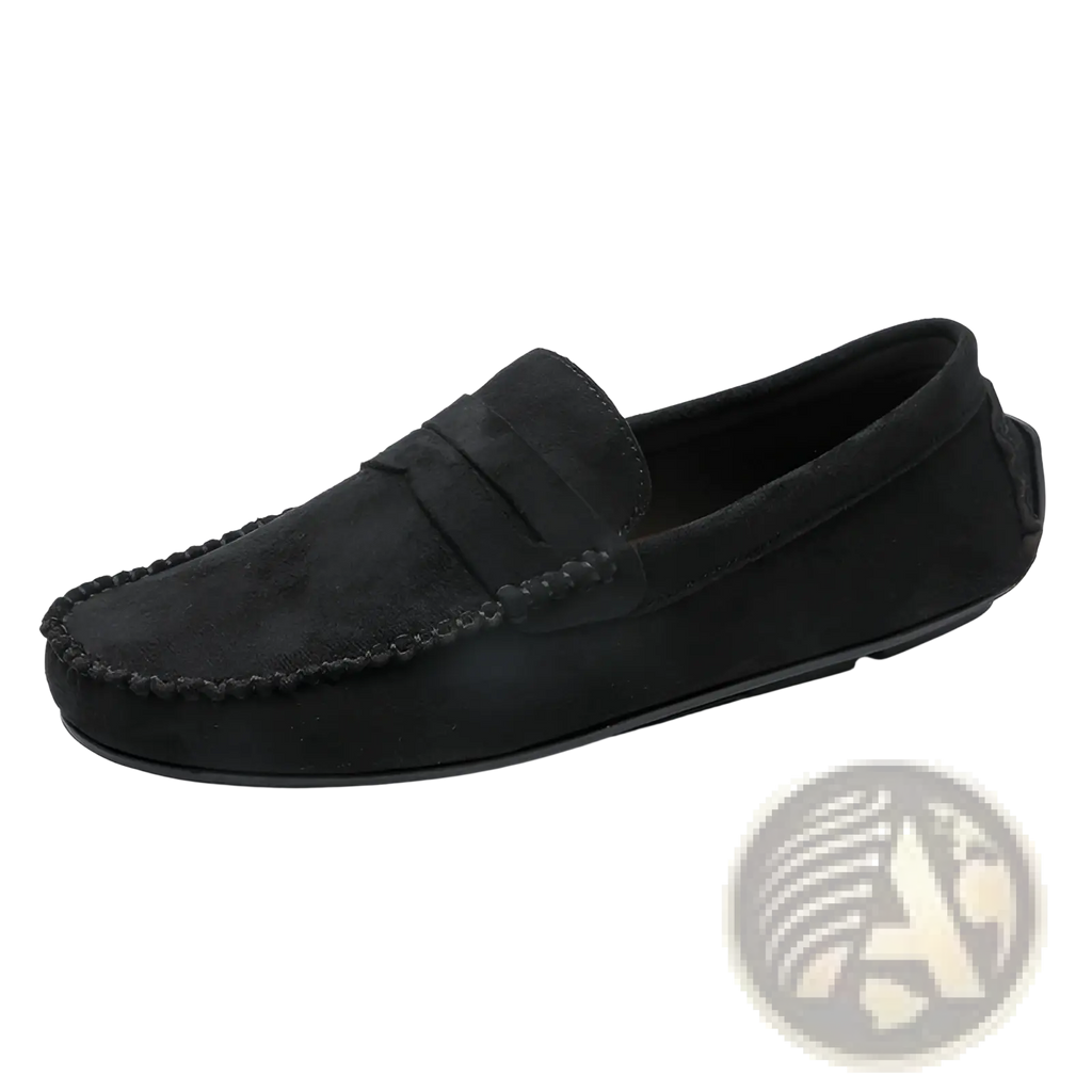 Hand-stitched Suede Loafers Handmade Velvet Shoes