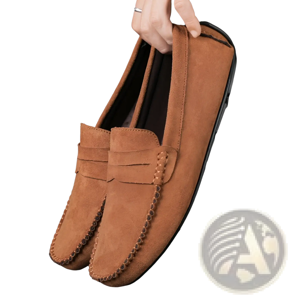 Hand-stitched Suede Loafers Handmade Velvet Shoes